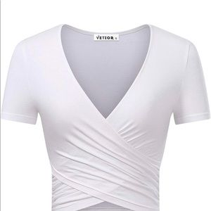 VETIOR Women's Deep V neck Crop Top